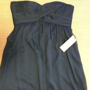 JCrew blue/gray formal strapless dress (100% silk)